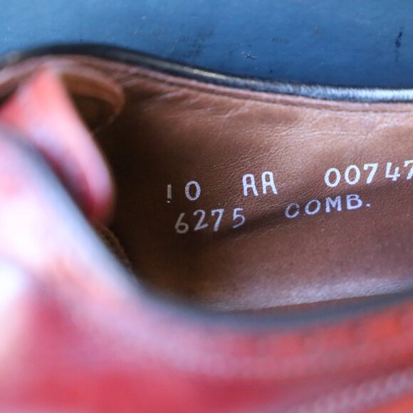 SALE - Allen Edmonds 10-AA McAllister Red Wingtip Oxford Mens Dress Shoes - Picture 15 of 15